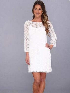 Lilly Pulitzer Topanga Dress Resort White Breakers Lace size L